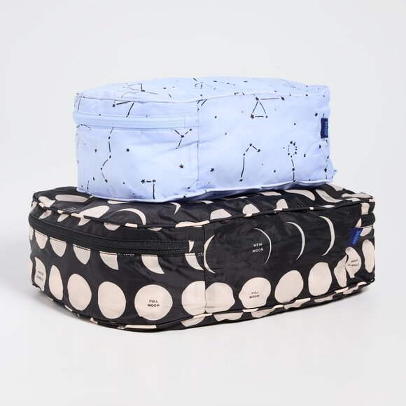 NWT Baggu Packing Cube Set - Night Sky (Moon, Constellation Sky Blue) - Picture 2 of 9